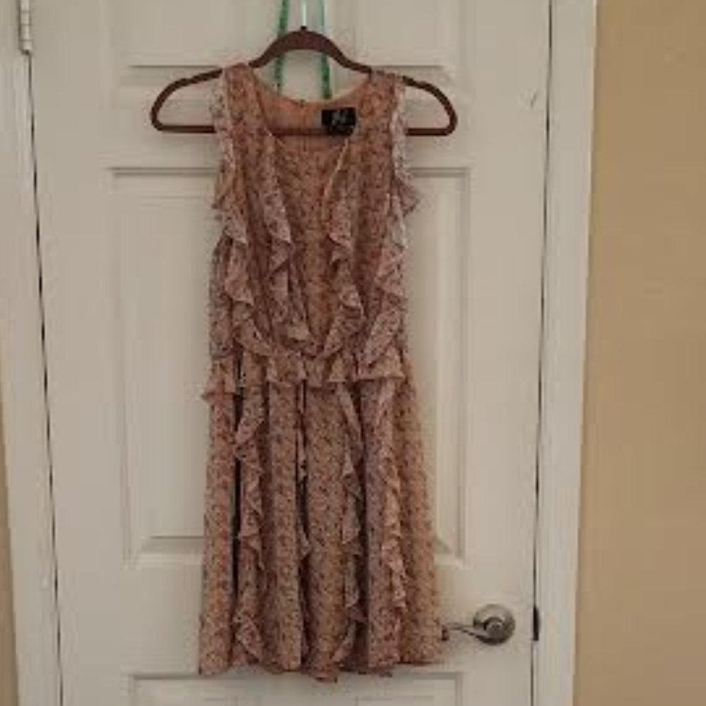 Anthropologie Peach Floral Dress